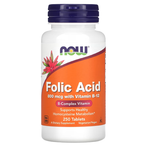 NOW Foods, Folic Acid, 800 mcg, 250 Tablets – PureHerbs