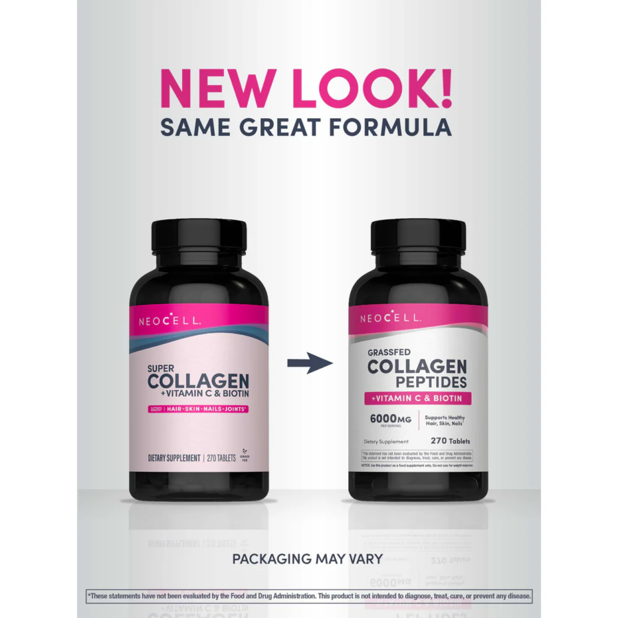 NeoCell, Super Collagen, + Vitamin C & Biotin, 180 Tablets - Image 4