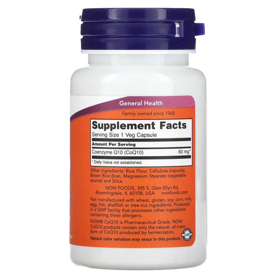 NOW Foods- CoQ10- 60 mg- 60 Softgels - Image 2