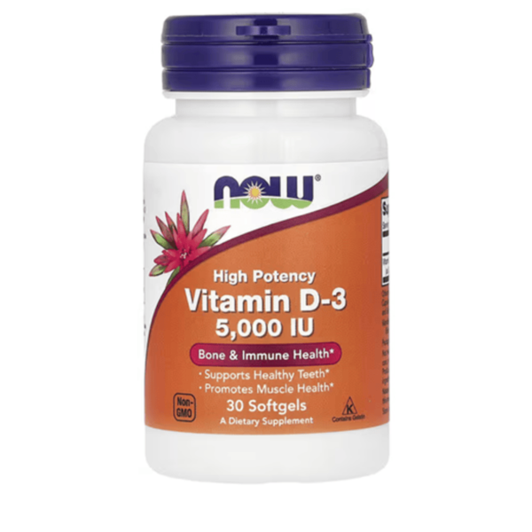 NOW Foods- Vitamin D-3- 5000 IU- 30 Softgels