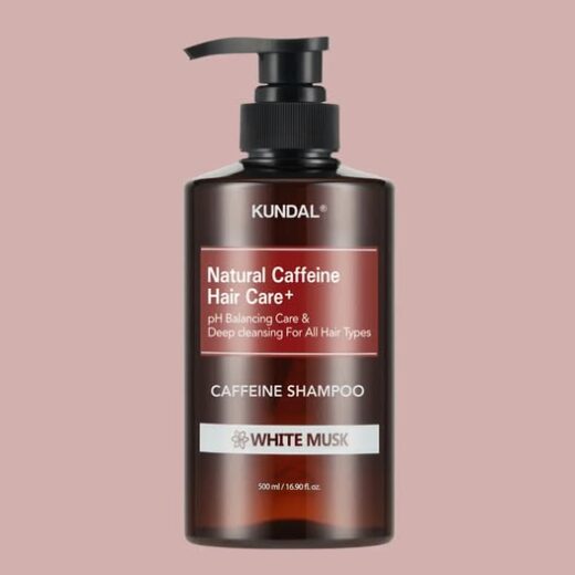 KUNDAL Anti Hair Loss & Hair Fall Control Caffeine Shampoo 500ml – All Hair Types (White Musk)